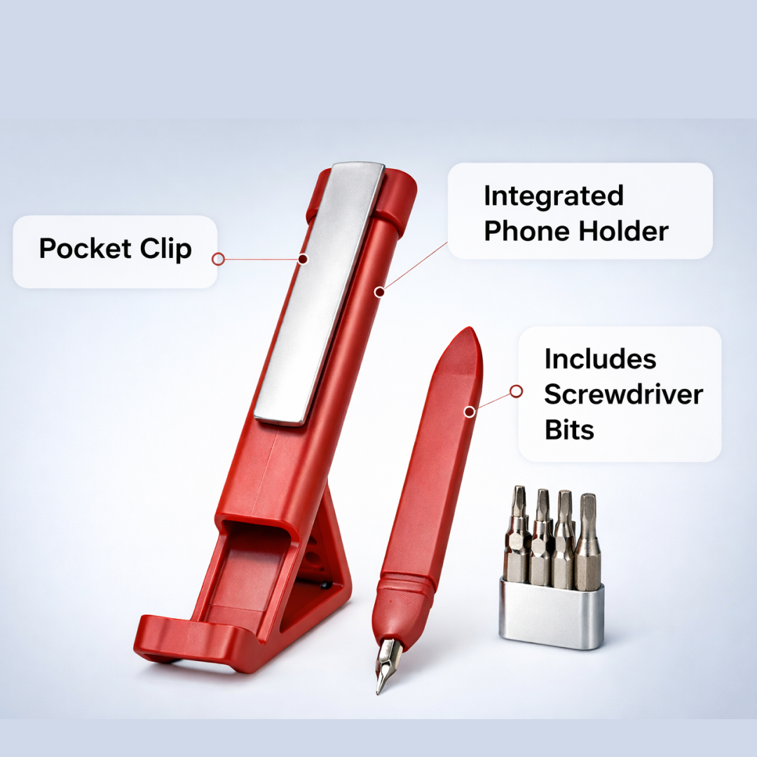 Portable pen screwdriver set with stylus and phone stand