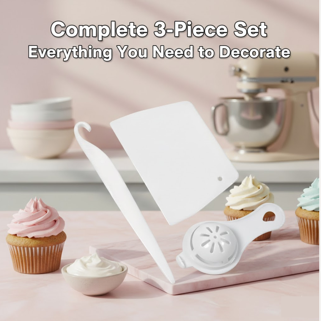 Three silicone brushes for cake decorating