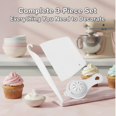 Three silicone brushes for cake decorating
