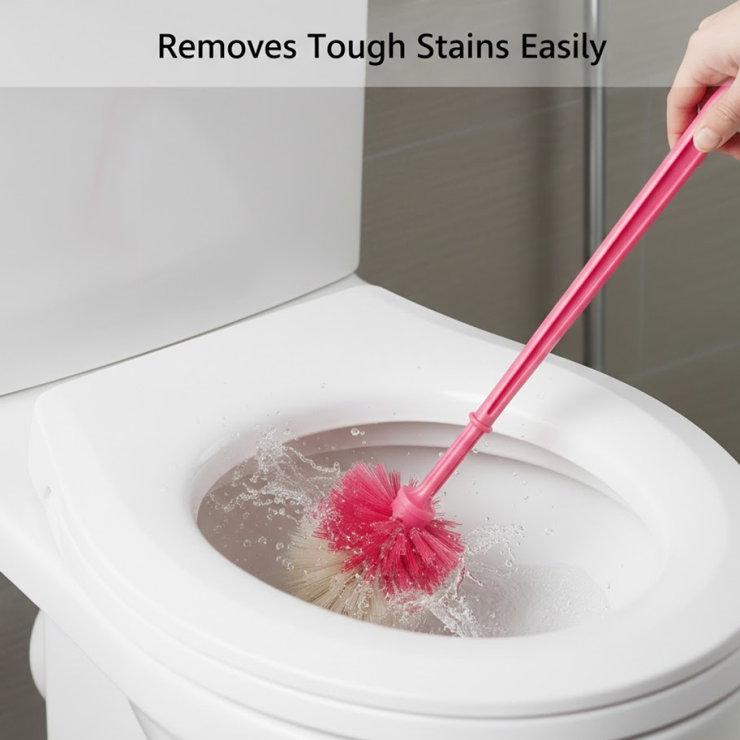 Side view of plastic toilet brush