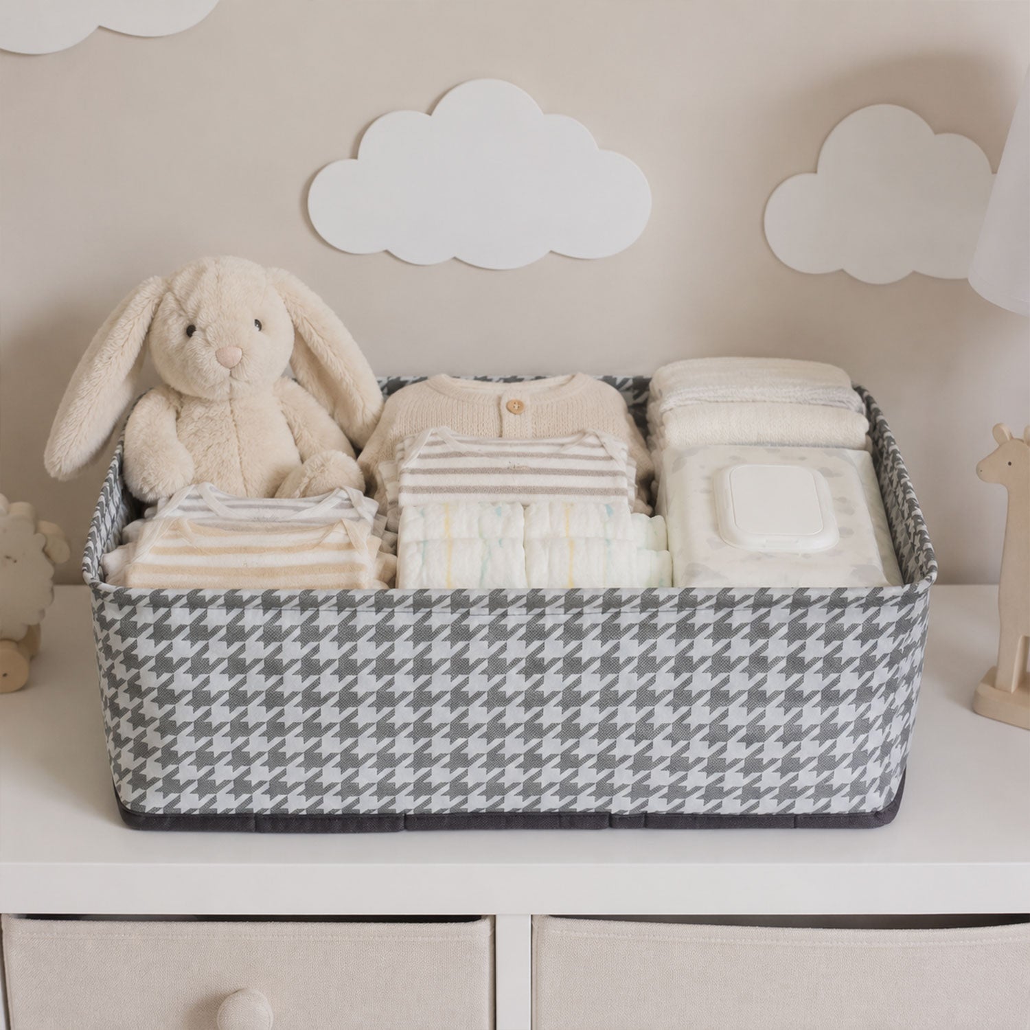 Foldable cloth organizer basket fabric