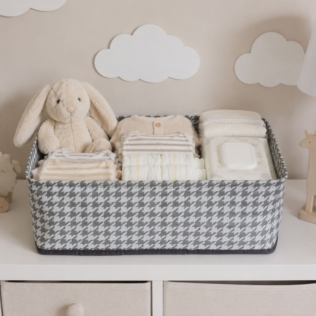 Foldable cloth organizer basket fabric