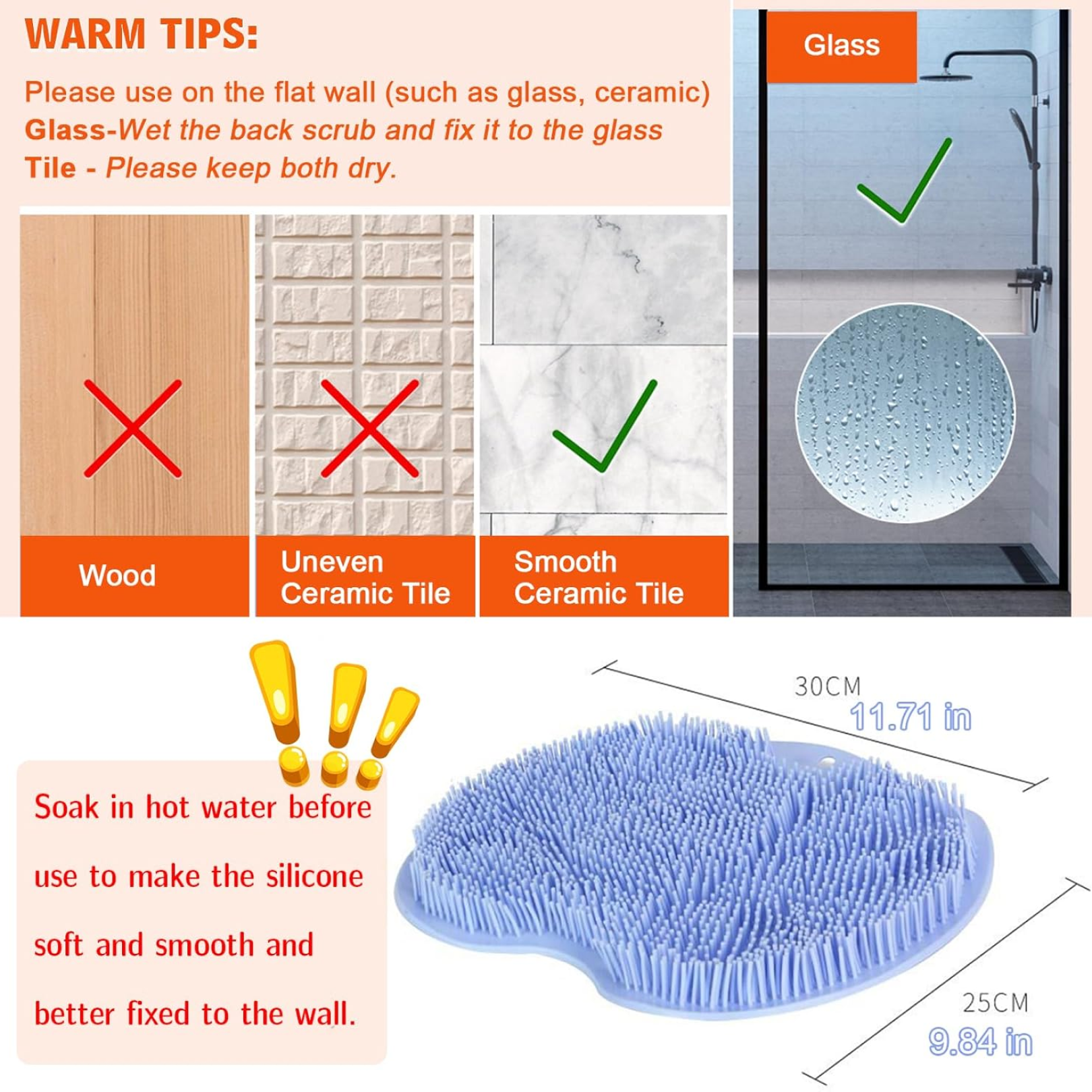 Silicone Bath Massage Cushion â€“ Suction Cup Exfoliating Foot Scrubber & Mat