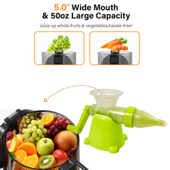 Close up of juicer handle and working parts