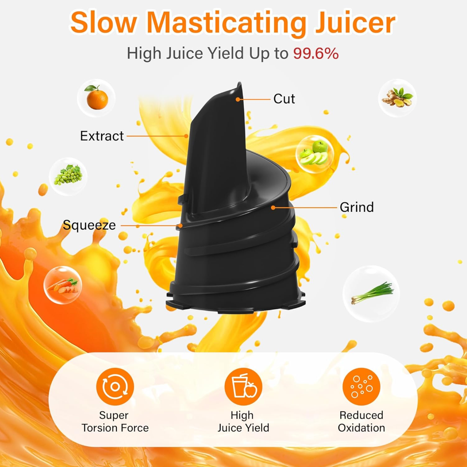Side view of plastic manual juicer