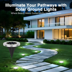 Outdoor solar powered LED pathway lights for garden and lawn