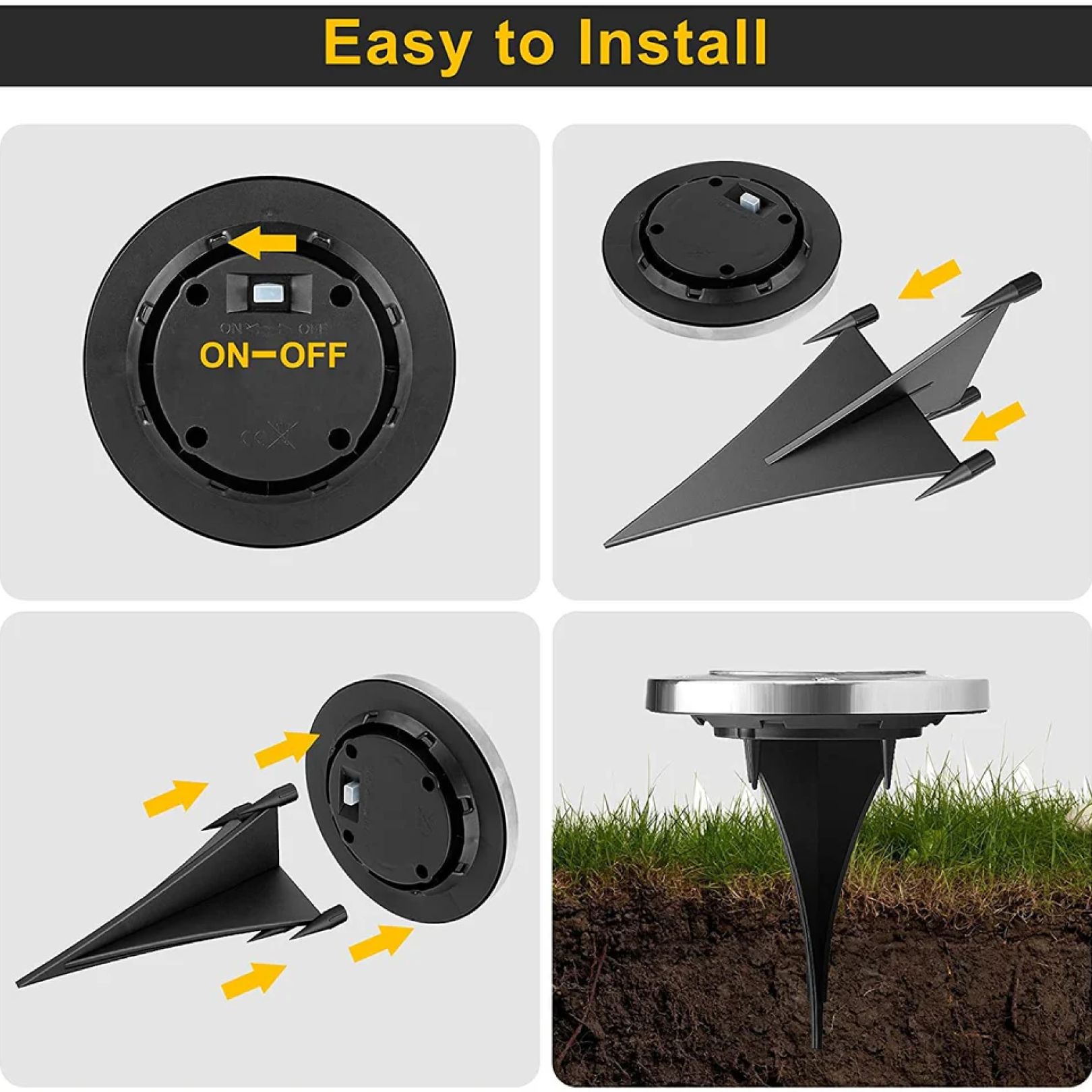 Energy-efficient solar LED garden pathway lights in stainless steel