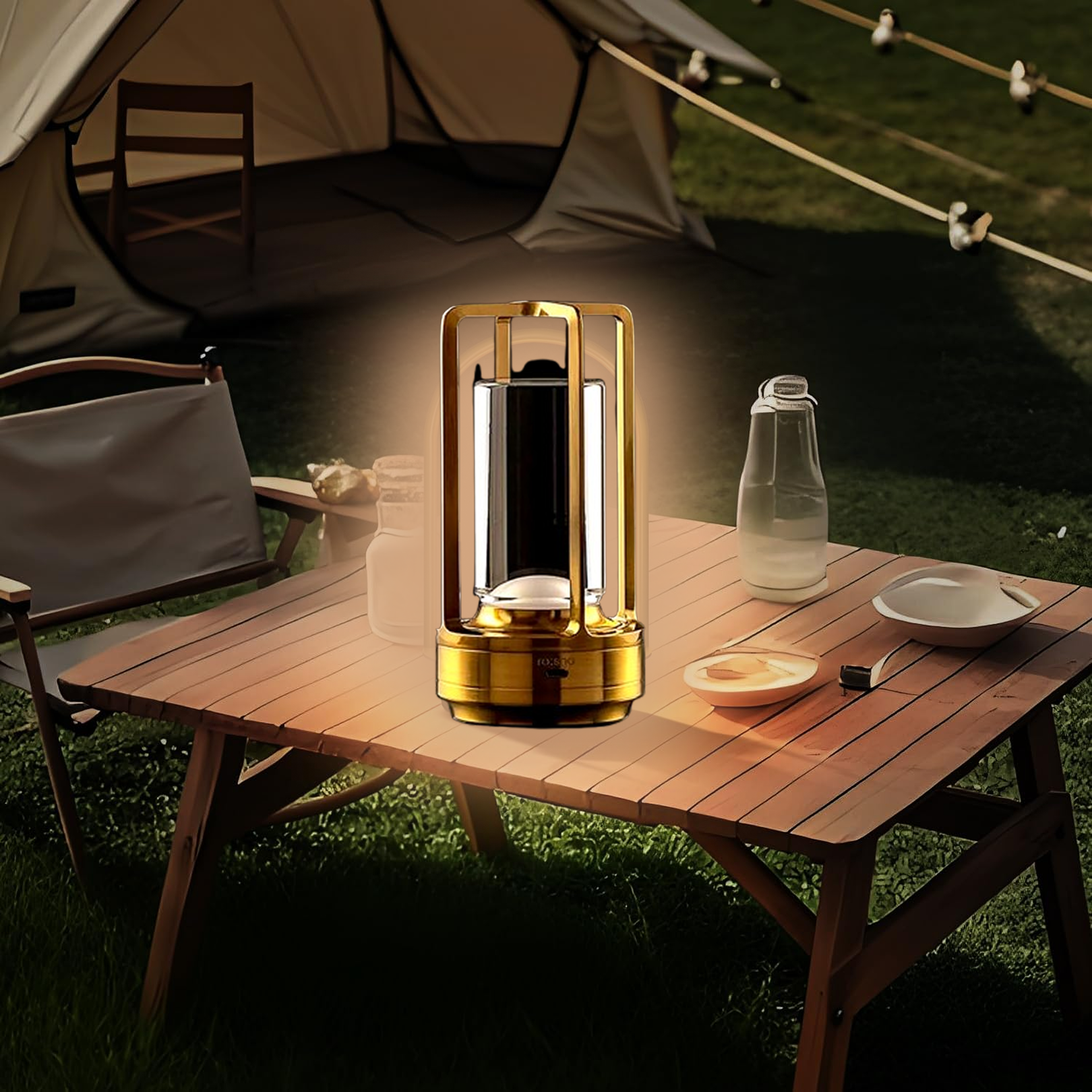 Back view of Crystal Lantern Table Lamp