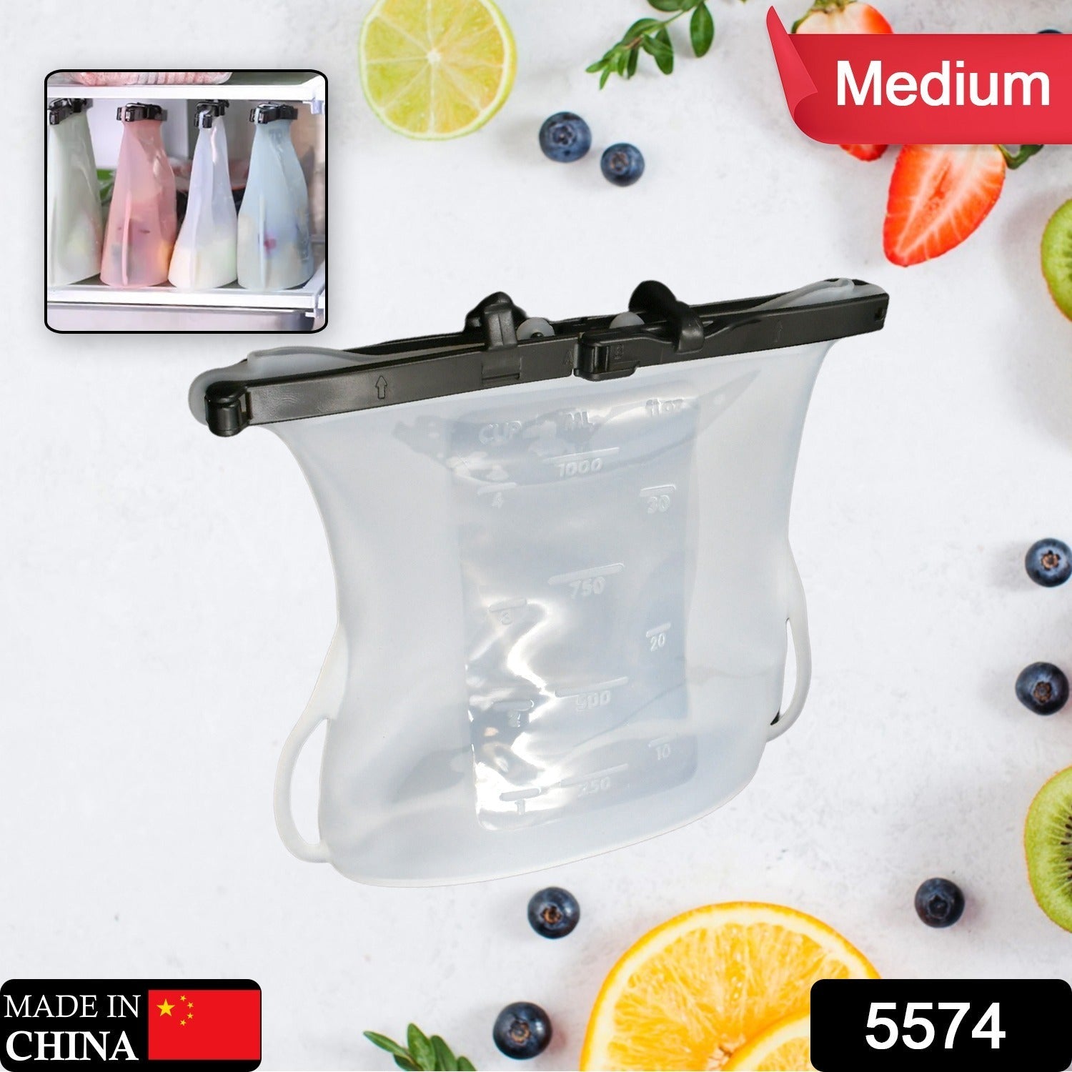 Reusable Silicone Food Bag â€“ Leakproof, Flat Bottom, BPA-Free, Microwave & Dishwasher Safe