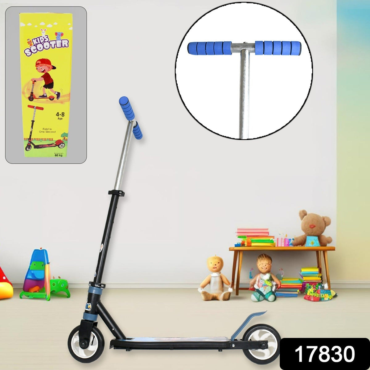Foldable kids scooter with adjustable handle height