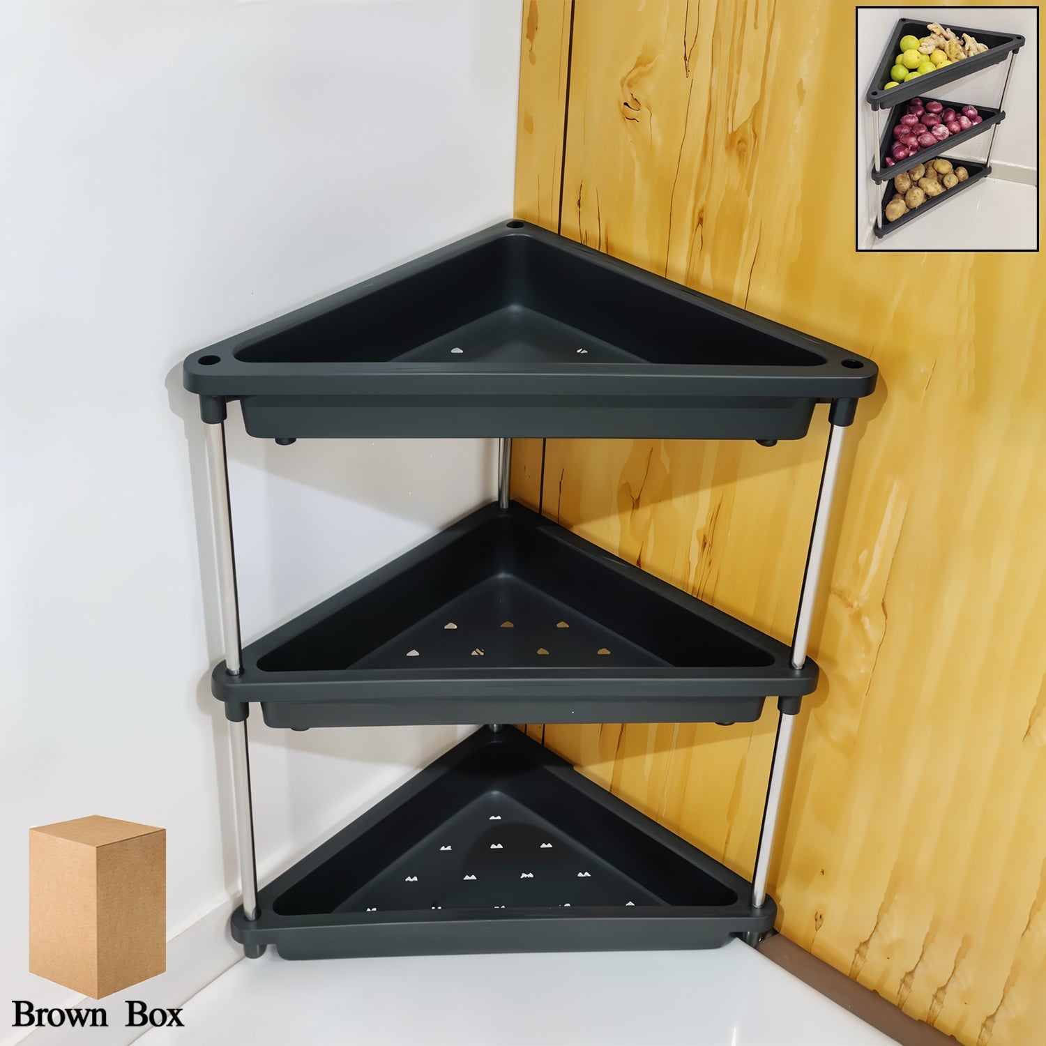 3-Layer Multipurpose Plastic Corner Storage Rack – gambitproduct.com