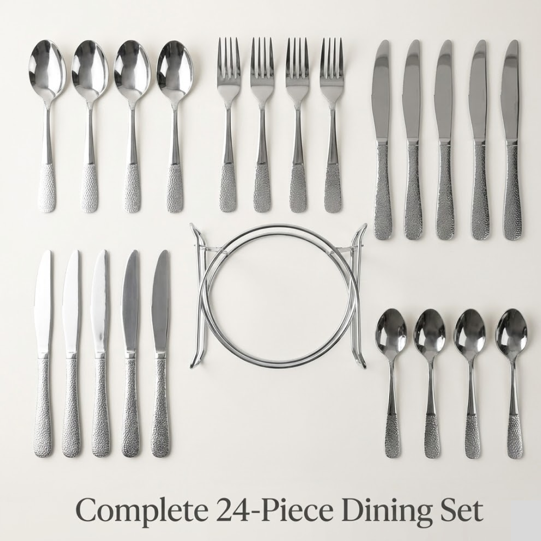 Stainless Steel Cutlery Set Front View