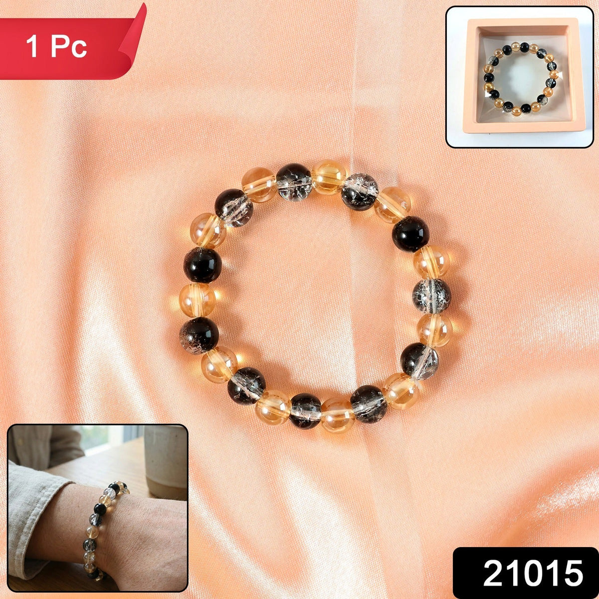 Crystal Stretch Bracelet styled on wrist