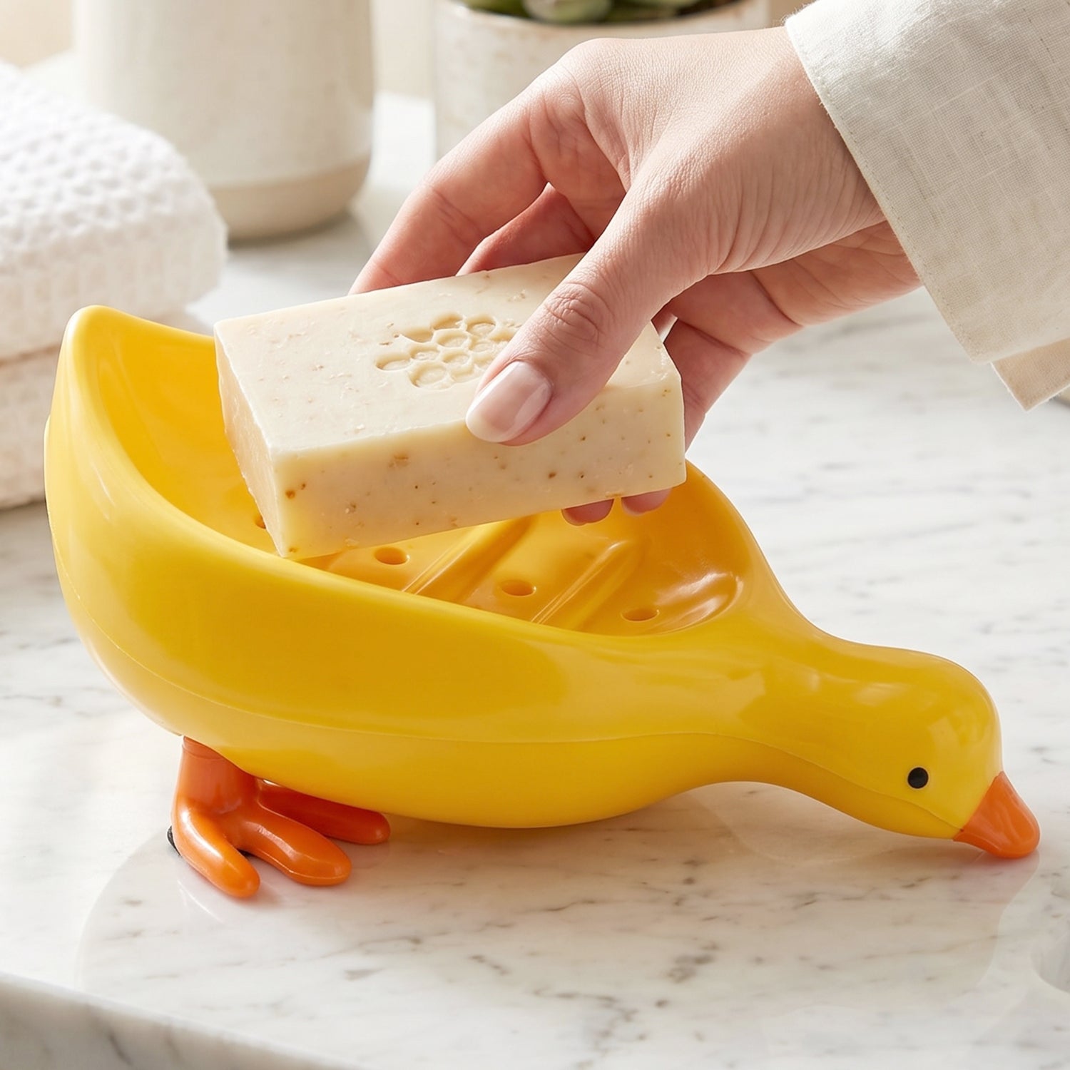 Cute Duck Shape Plastic Soap Holder Box from DeoDap