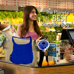 Reusable insulated grocery bag unfolded showing spacious interior