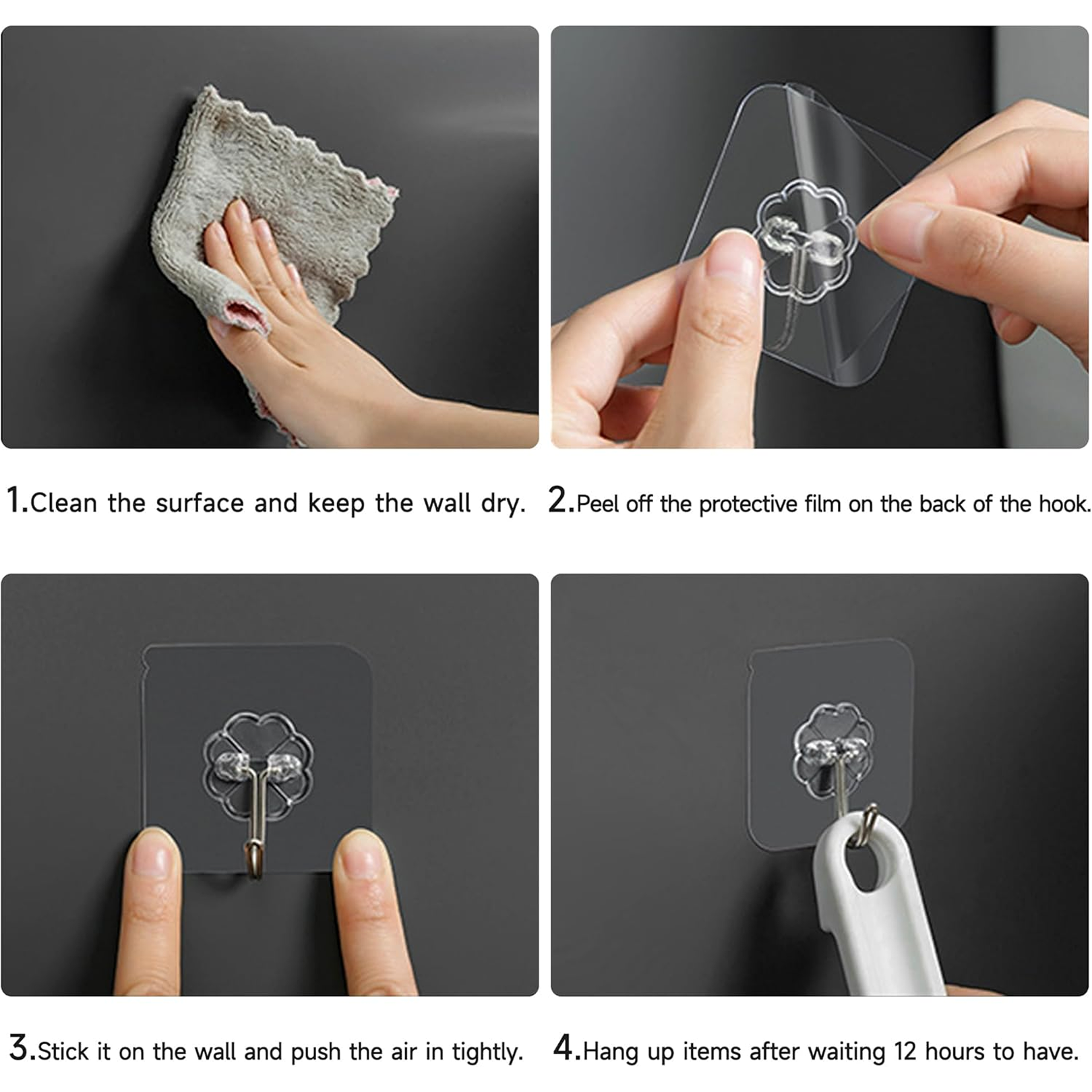 Strong adhesive backing of stainless steel wall hooks
