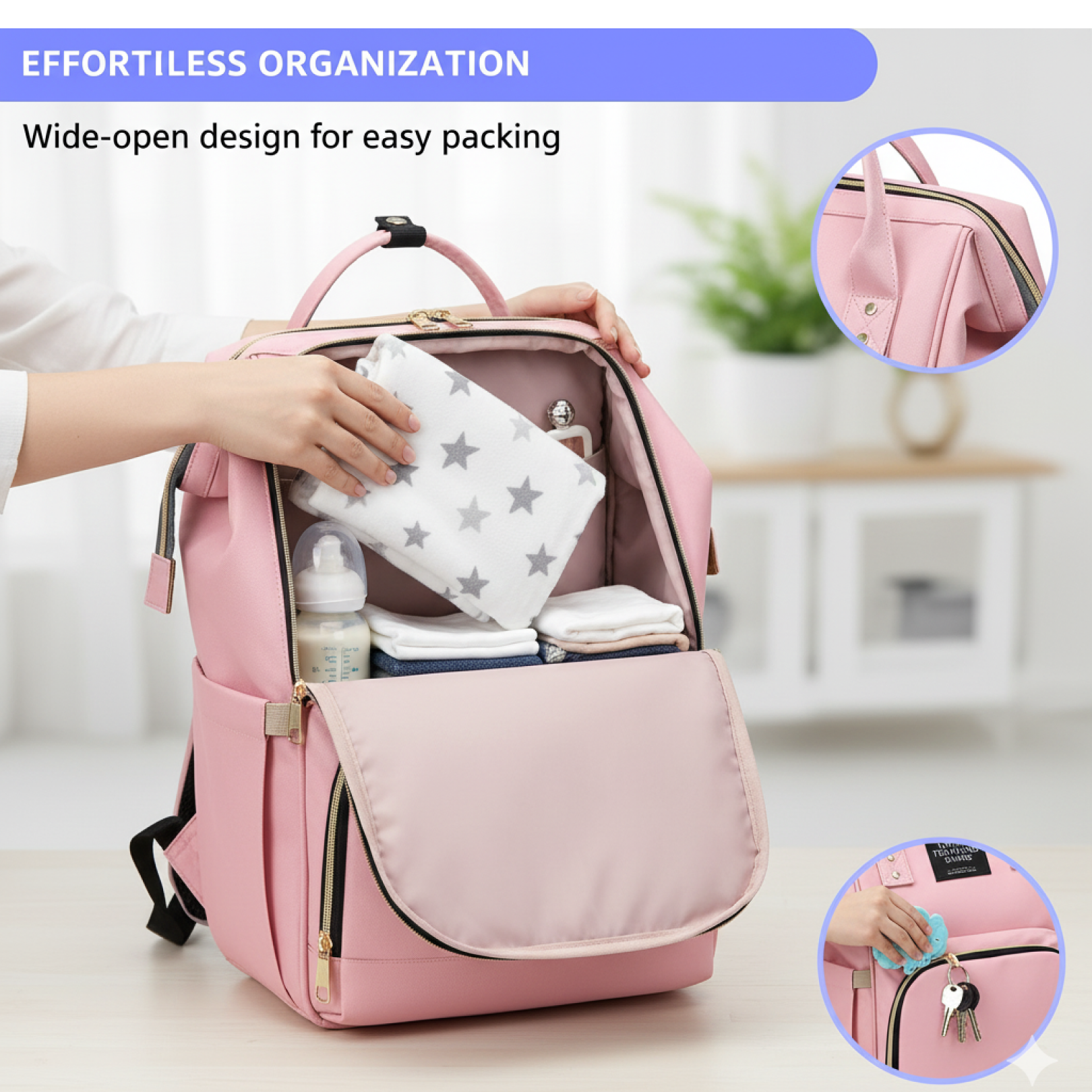 DeoDap Multipurpose Large Capacity Mom Bag - scale