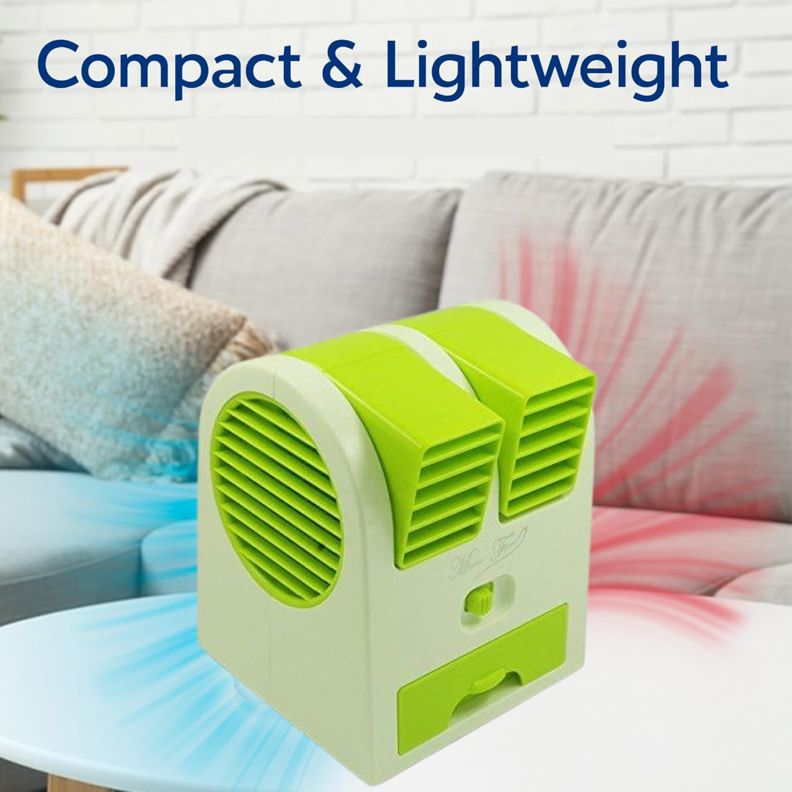 Mini air conditioner fan with ice and fragrance function