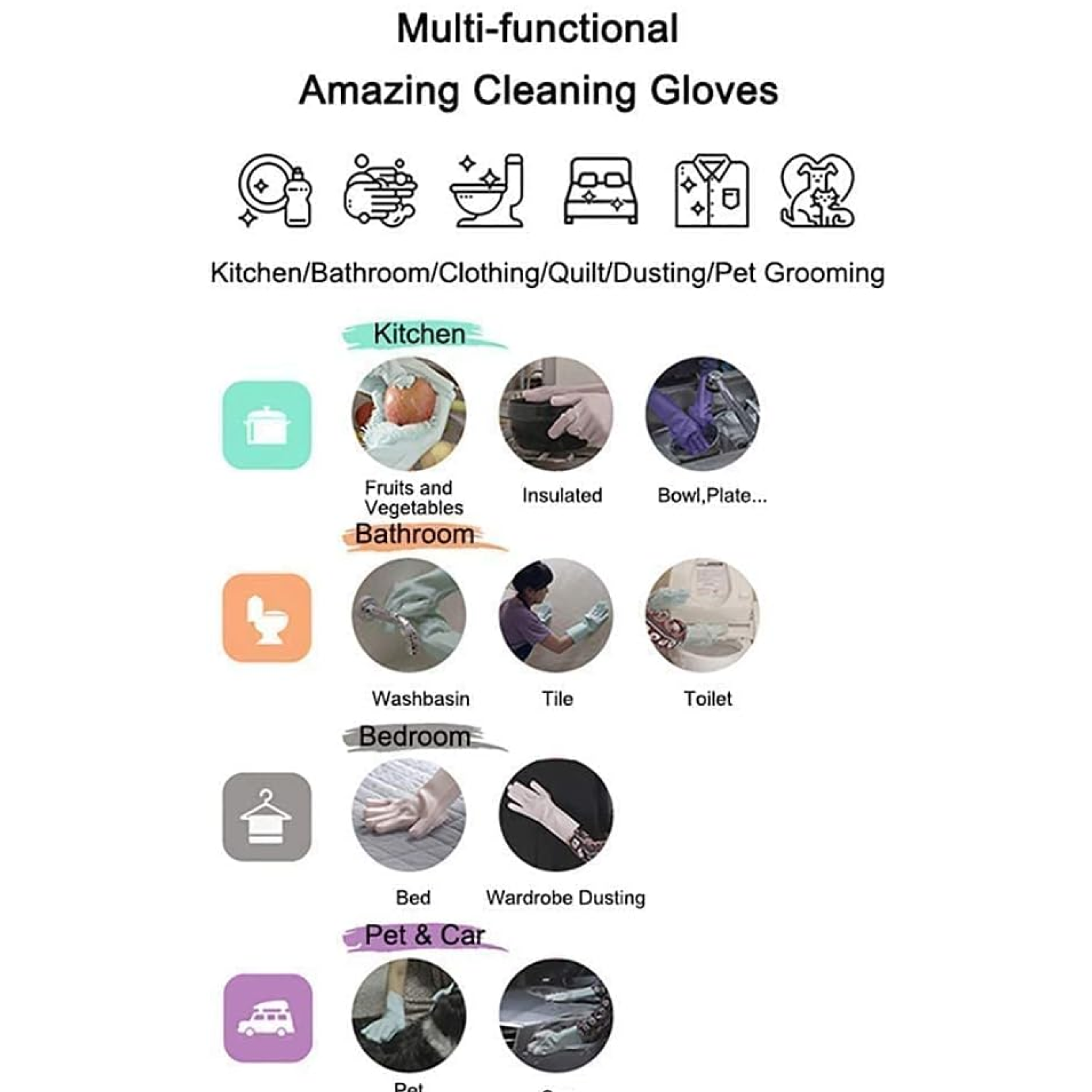 Multicolor silicone gloves laid flat