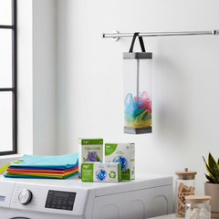 Transparent design showing remaining bags in holder