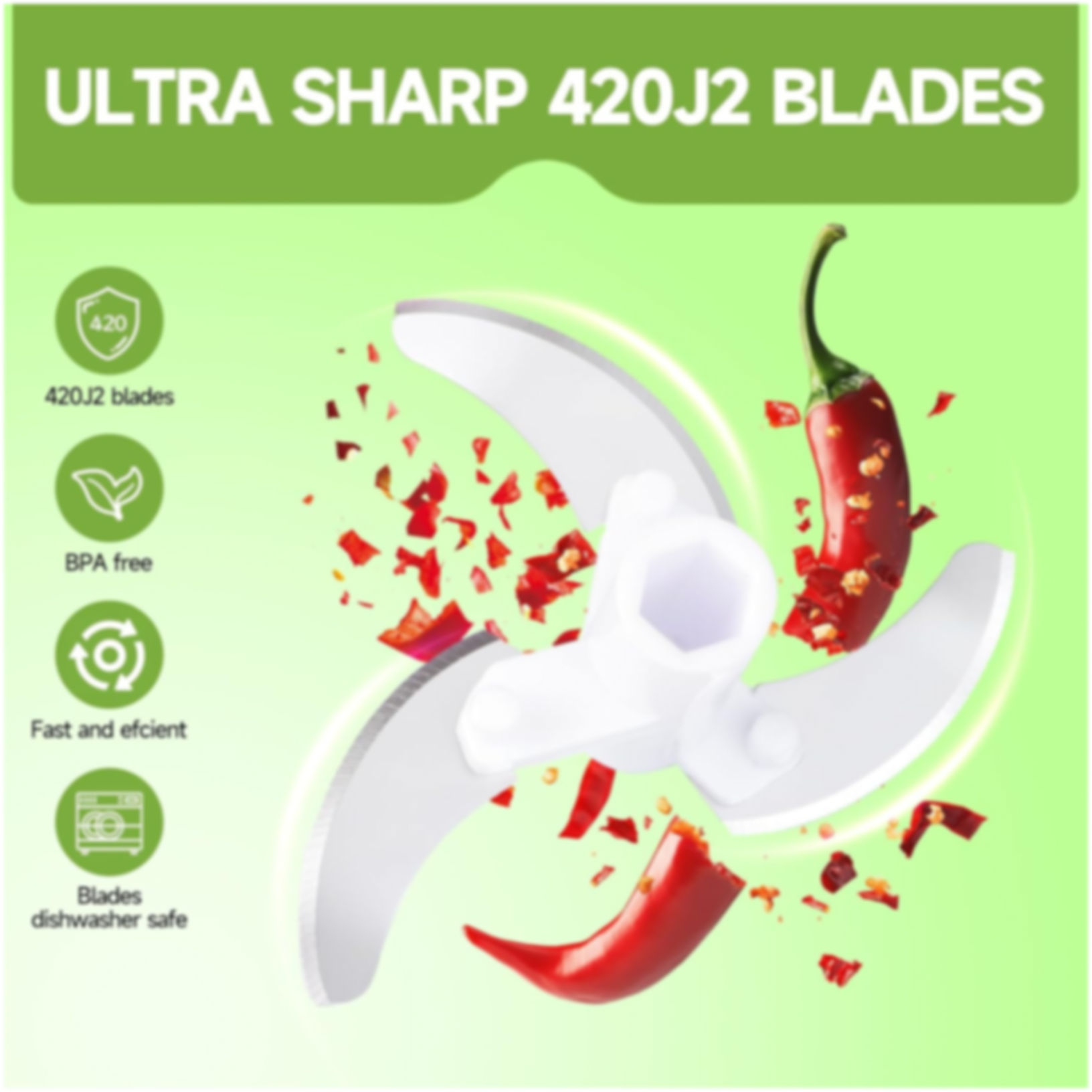 Manual food chopper parts and blades diagram