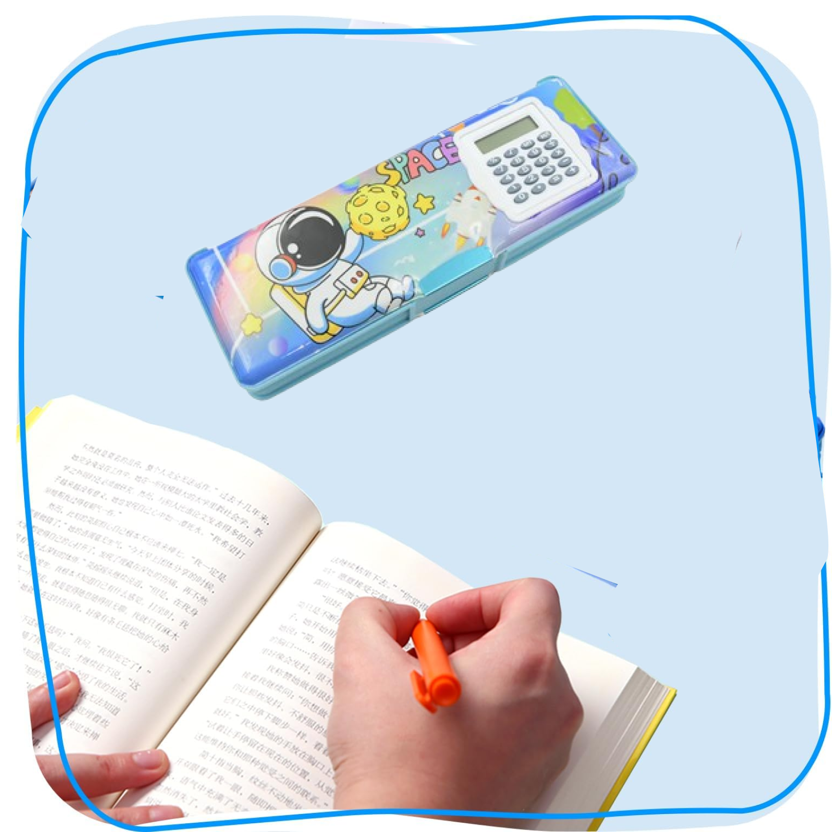Children using geometry box at school