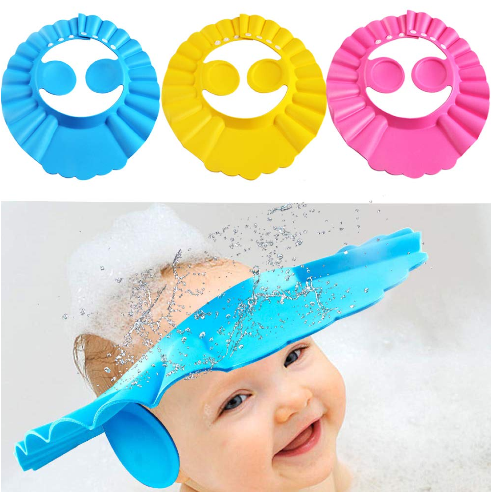 Adjustable baby shower cap product shot