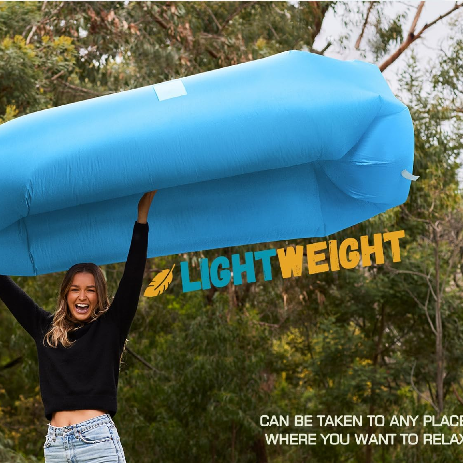 DeoDap Portable Camping Inflatable Lounger Sofa - feature details