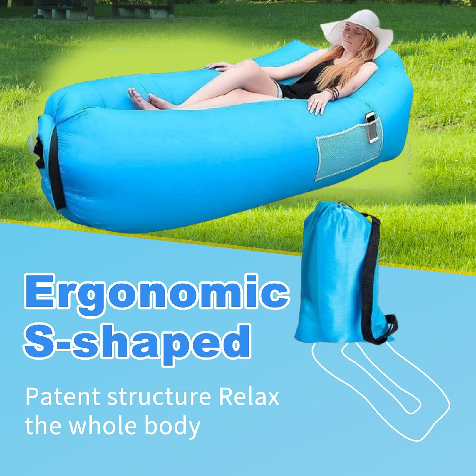 DeoDap Portable Camping Inflatable Lounger Sofa - packaging view