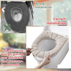 Stretchable design of the plush toilet seat cover for easy fit