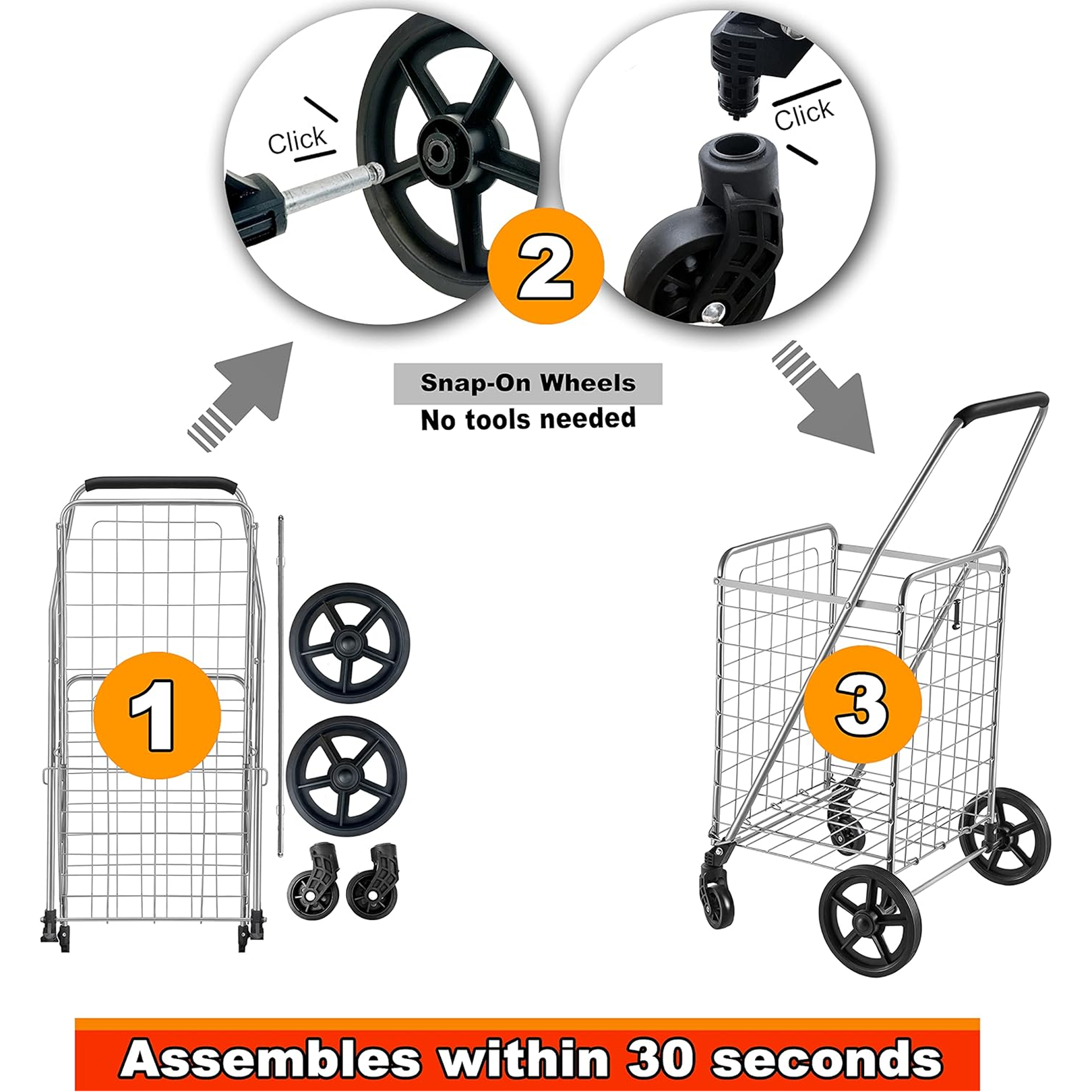 Trolley folded for storage