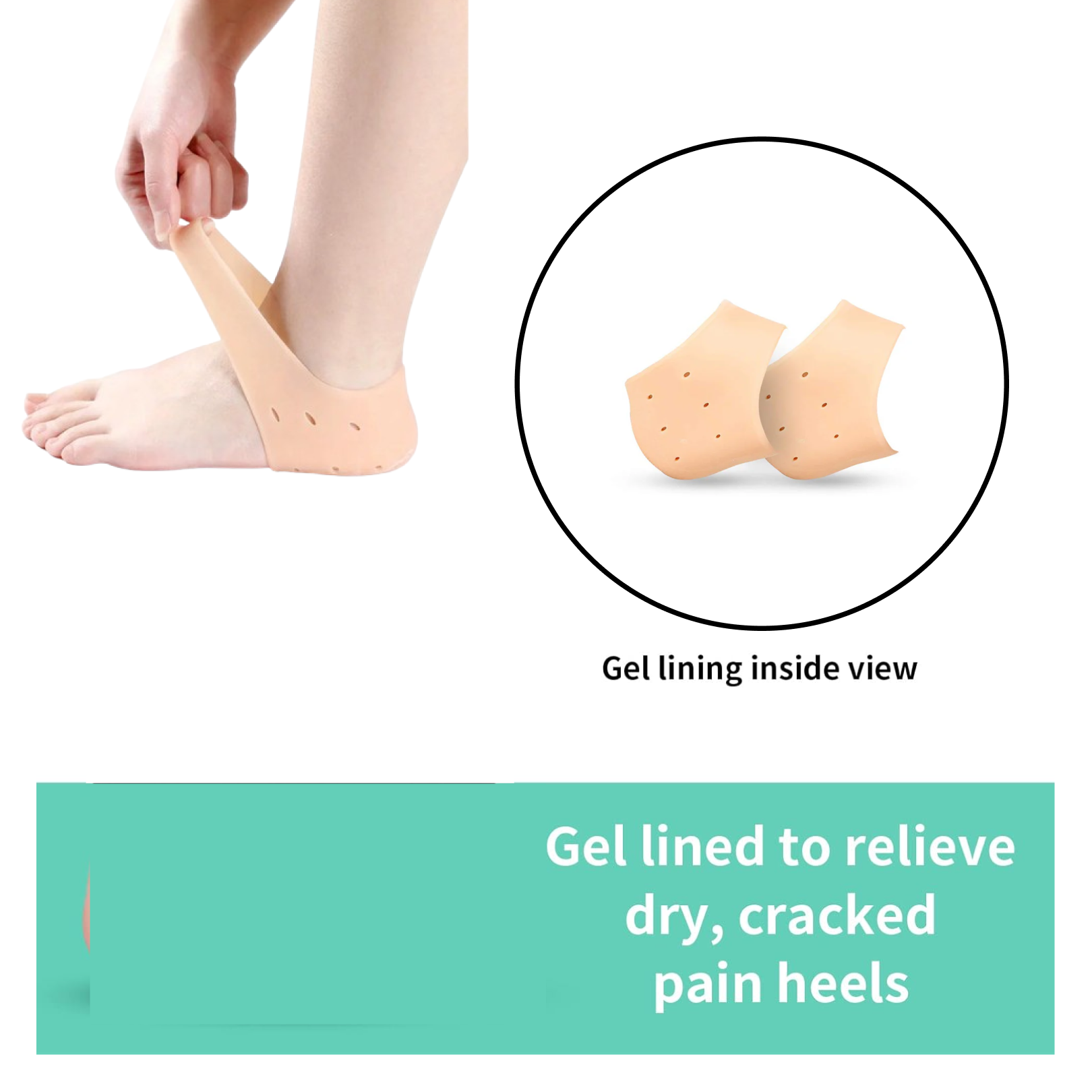 Foot wearing silicone heel sock