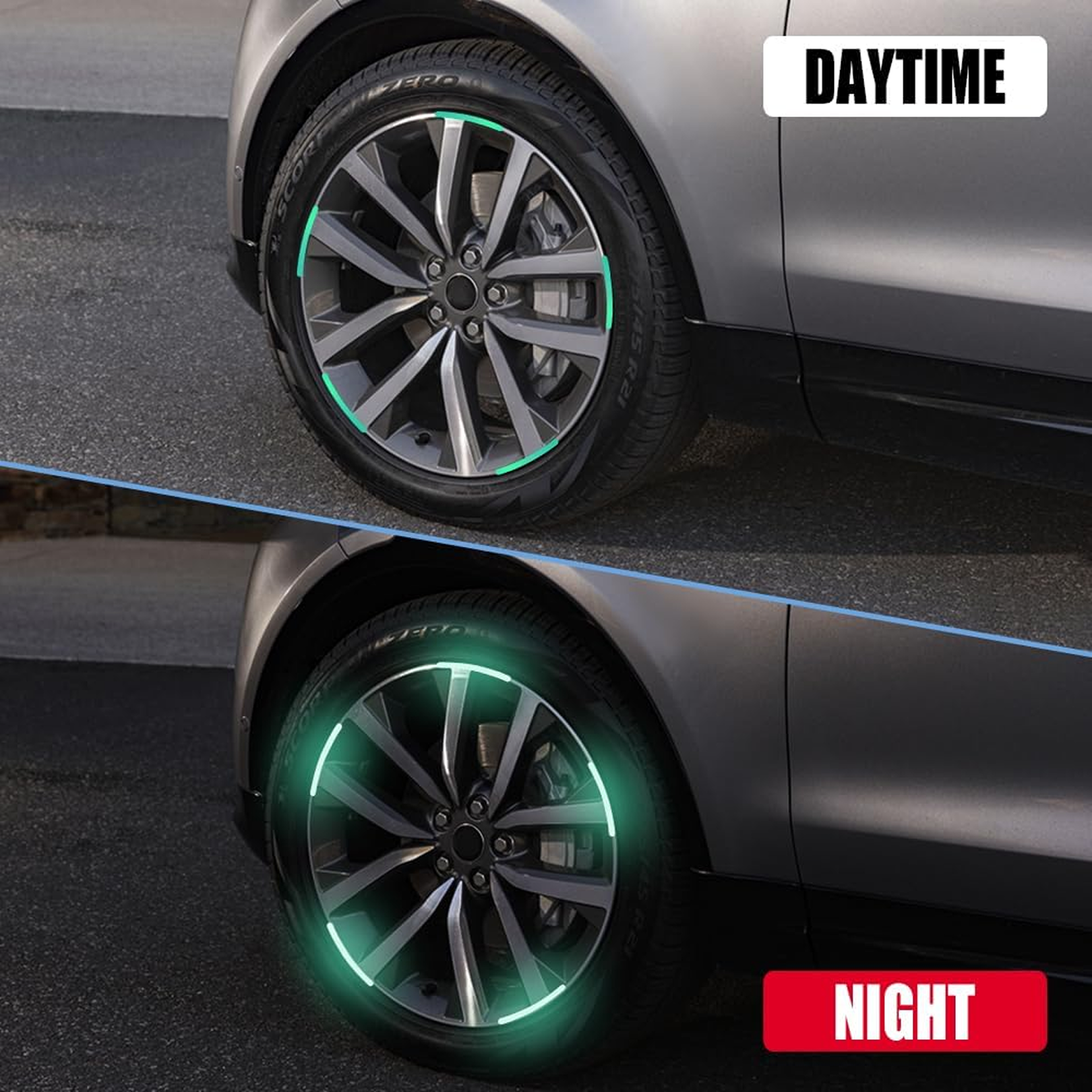 Multicolored Reflective Wheel Sticker Pack