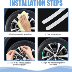 Reflective Strips Applied on Motorcycle Wheel