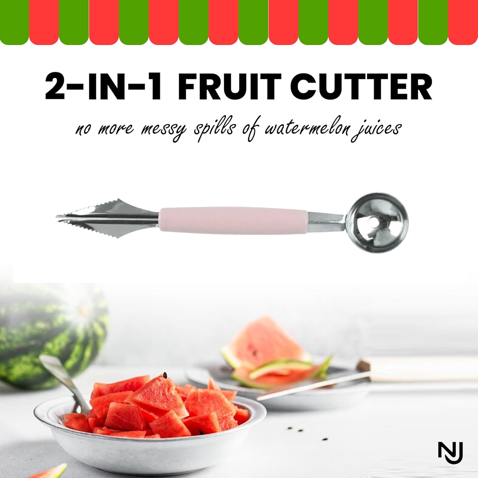 Close-up of precise fruit carving designs on melon