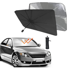 DeoDap Foldable Car Windshield Sunshade for Heat Protection - in-use lifestyle shot