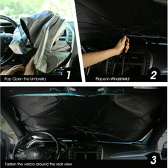 DeoDap Foldable Car Windshield Sunshade for Heat Protection - key feature close-up