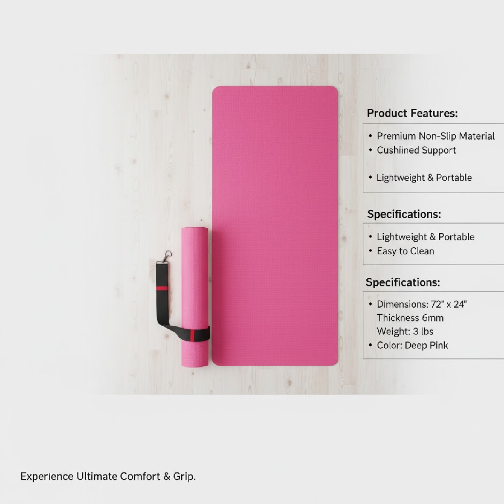 Yoga mat thickness and cushioning demonstration