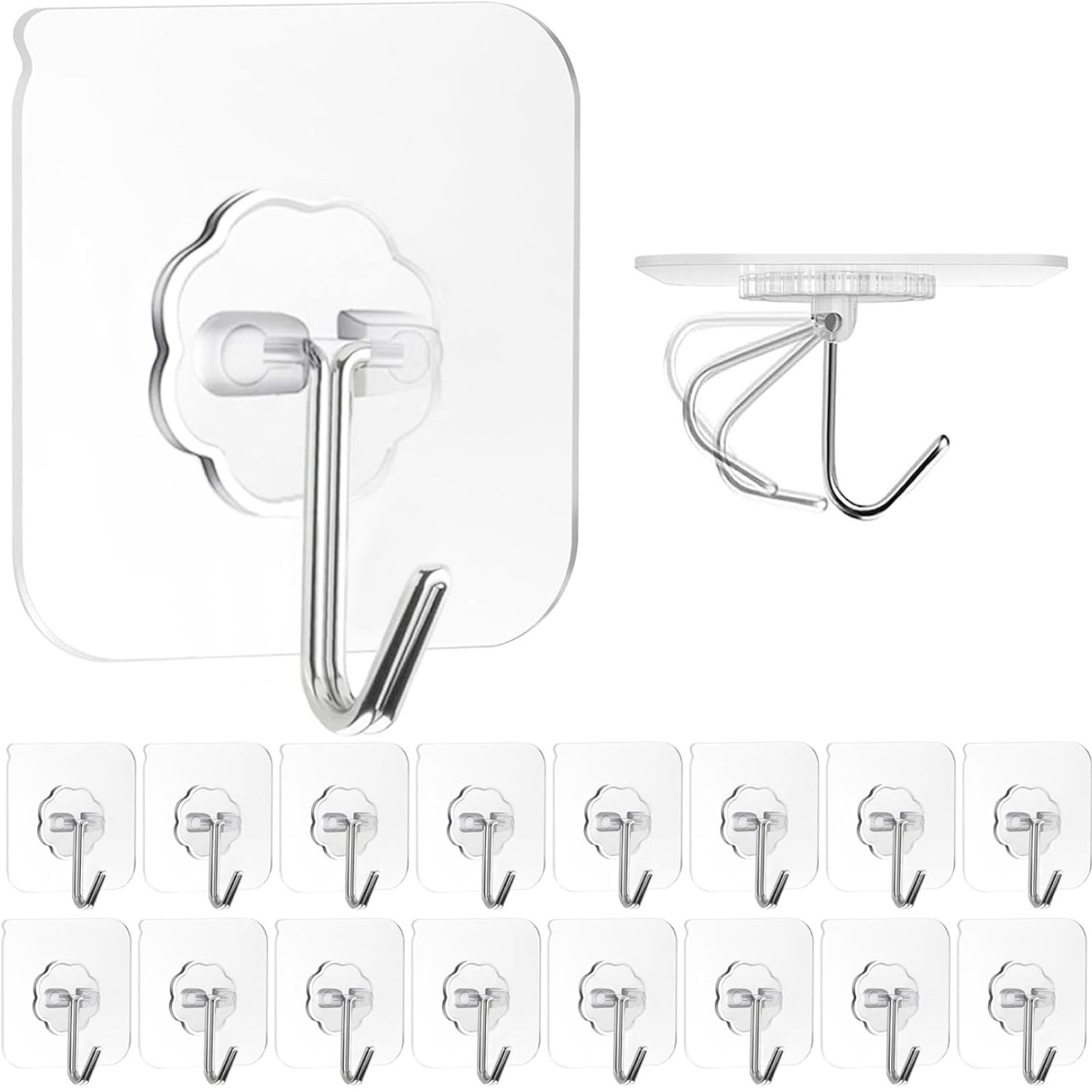 DeoDap Heavy Duty Flower Adhesive Wall Hooks 10 Pc Set - main product shot