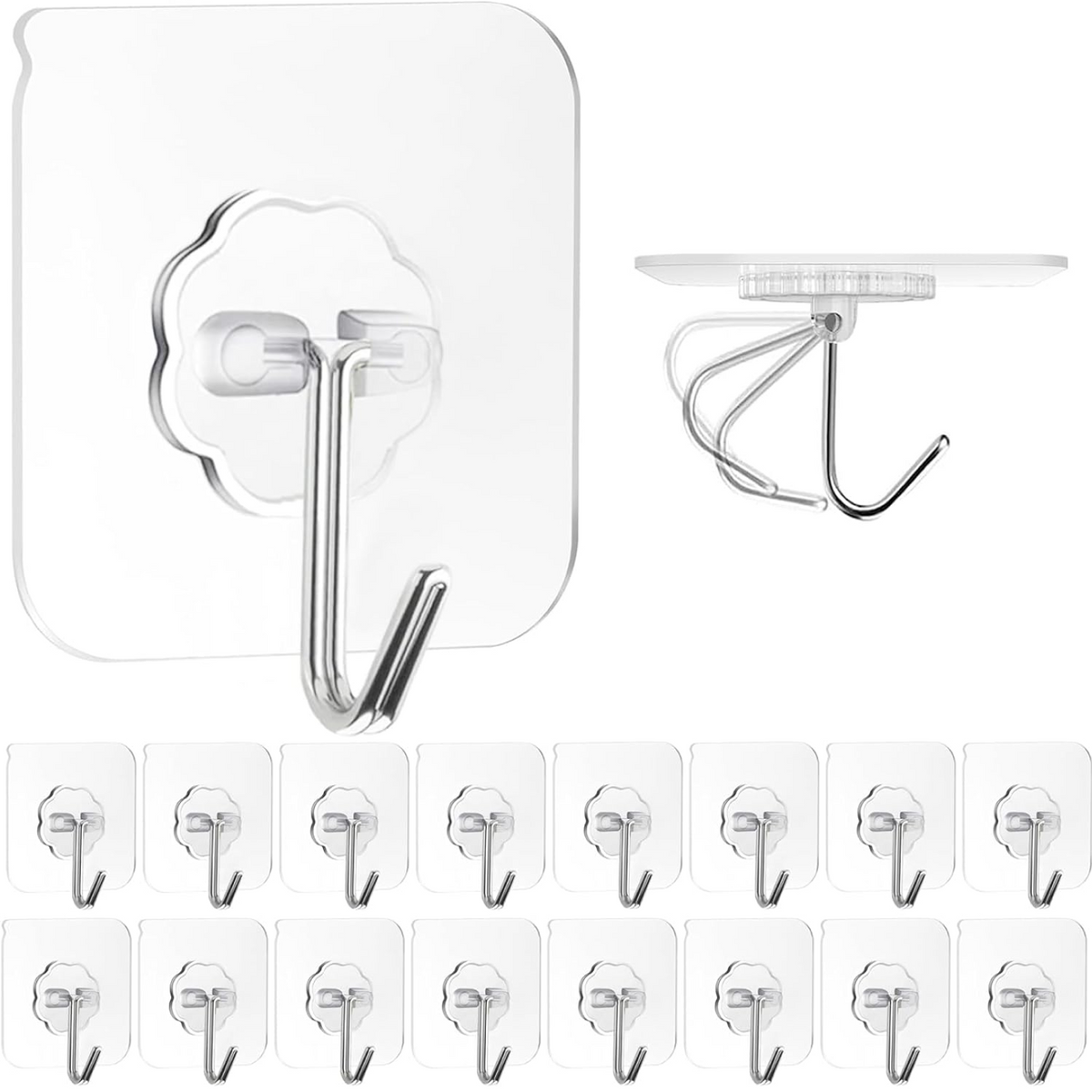 DeoDap Heavy Duty Flower Adhesive Wall Hooks 10 Pc Set - main product shot