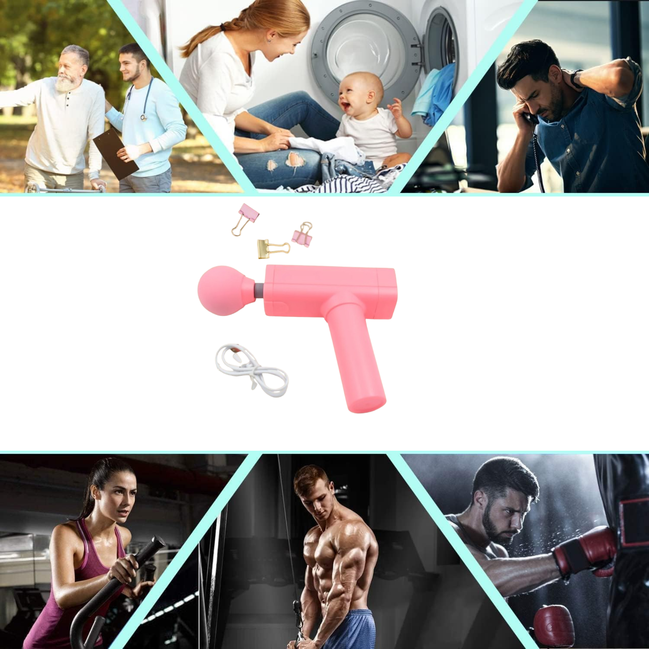 Massage gun ergonomic handle design