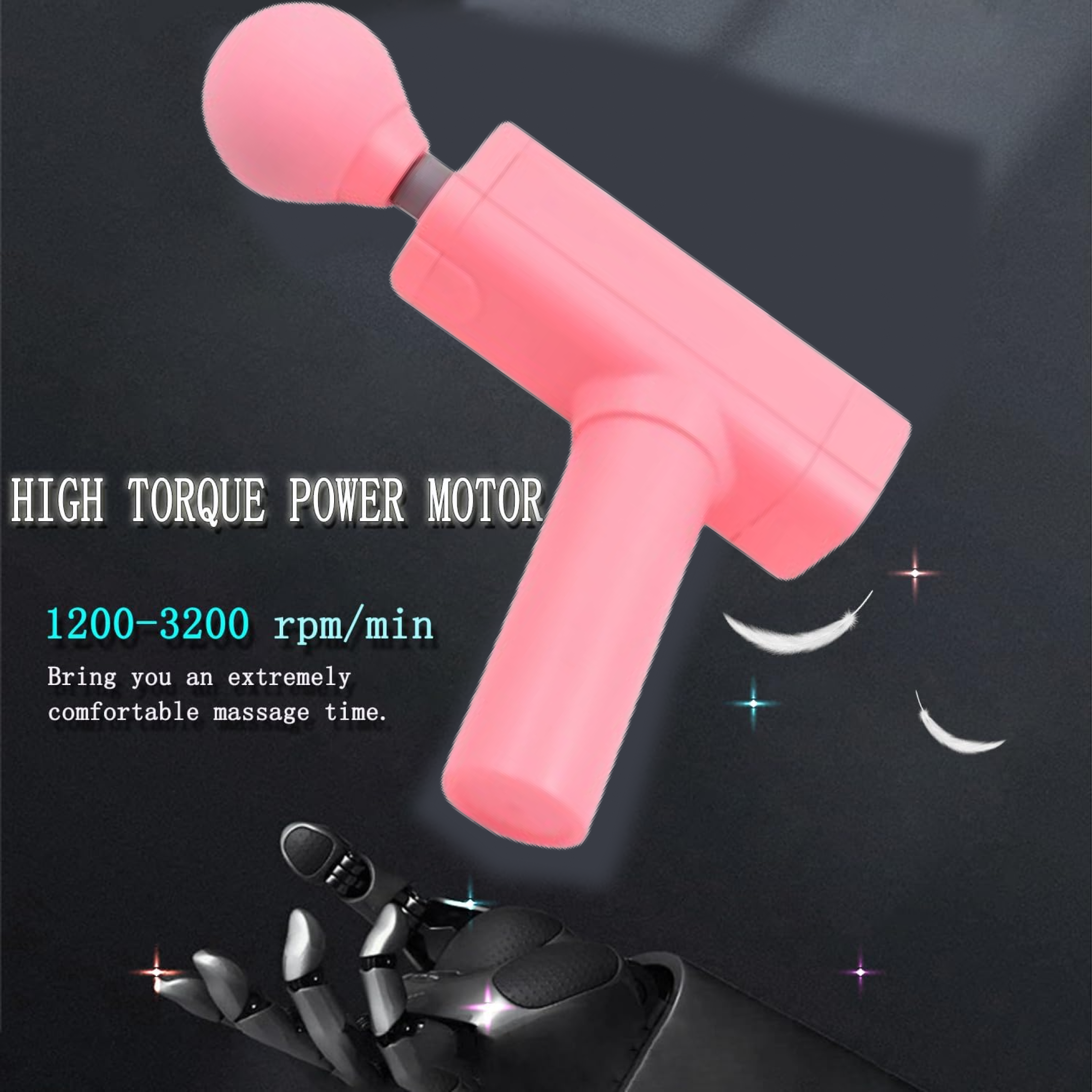 Massage gun usage features illustration