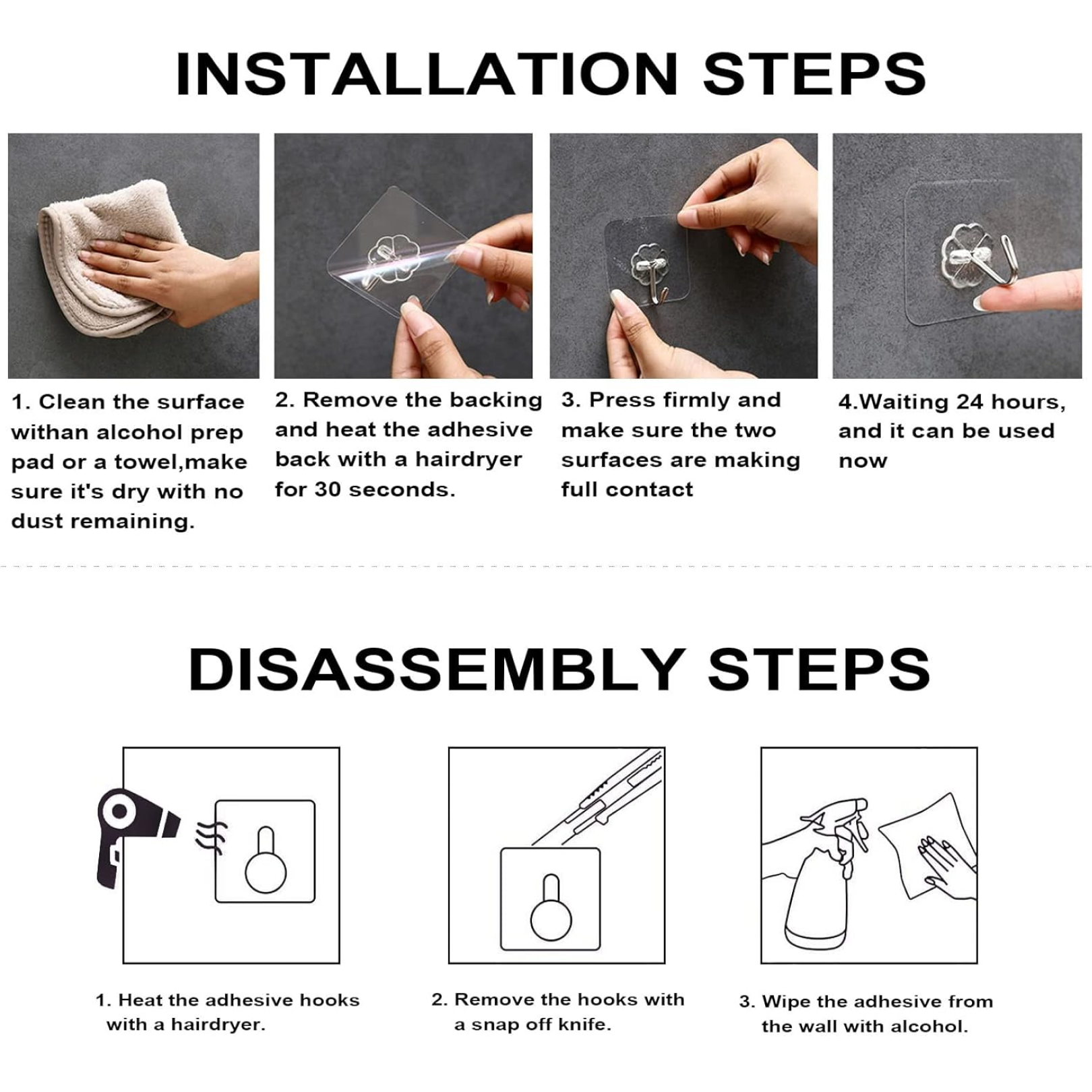 DeoDap Heavy Duty Flower Adhesive Wall Hooks 10 Pc Set - packaging shot