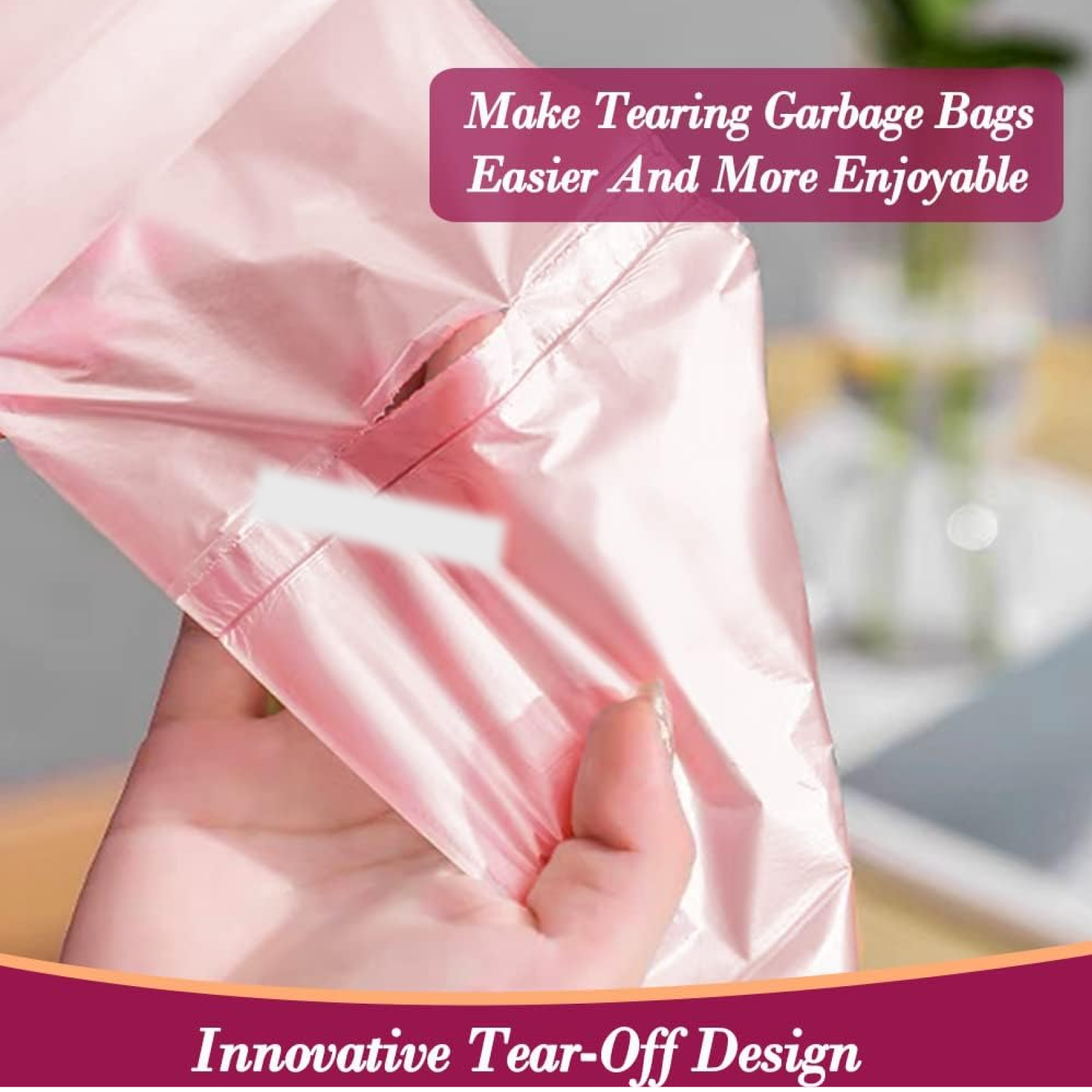 Compact roll of tear-resistant trash bags