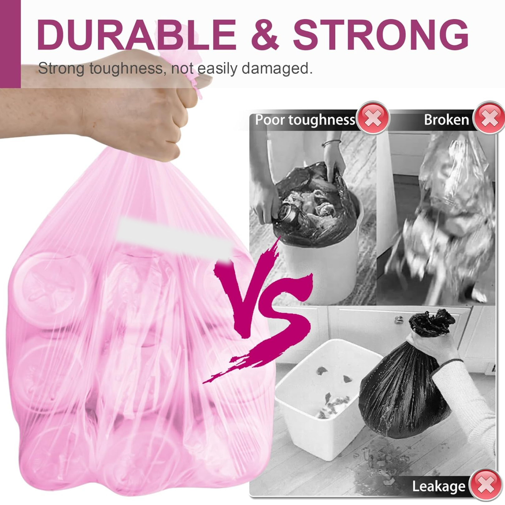 Assorted color garbage bags for efficient waste management