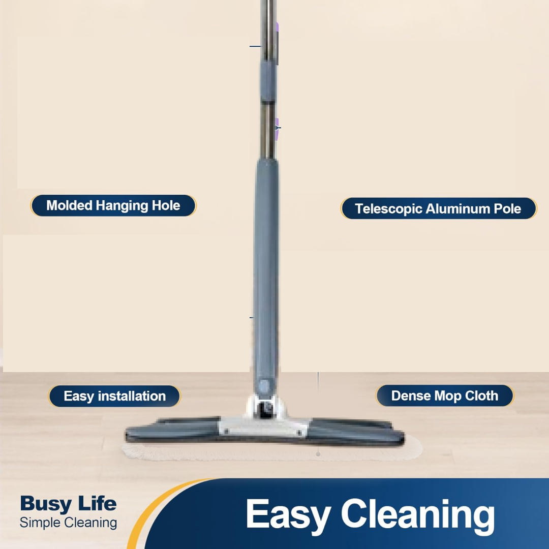Easy squeeze mop handle for drying microfiber pad
