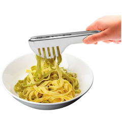 Close-up of 2-in-1 spoon-fork design on serving tong