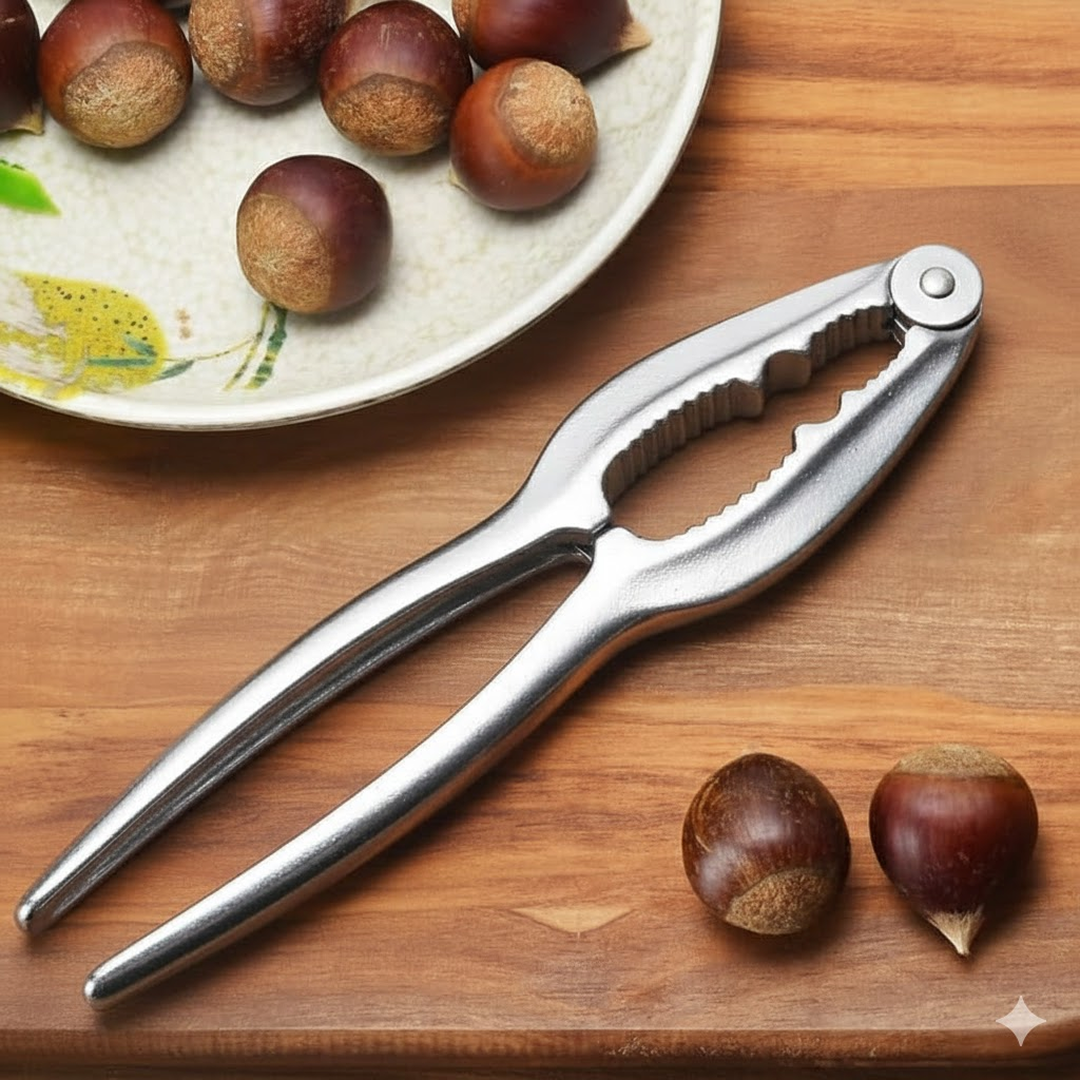 Ergonomic handle of stainless steel walnut cracker