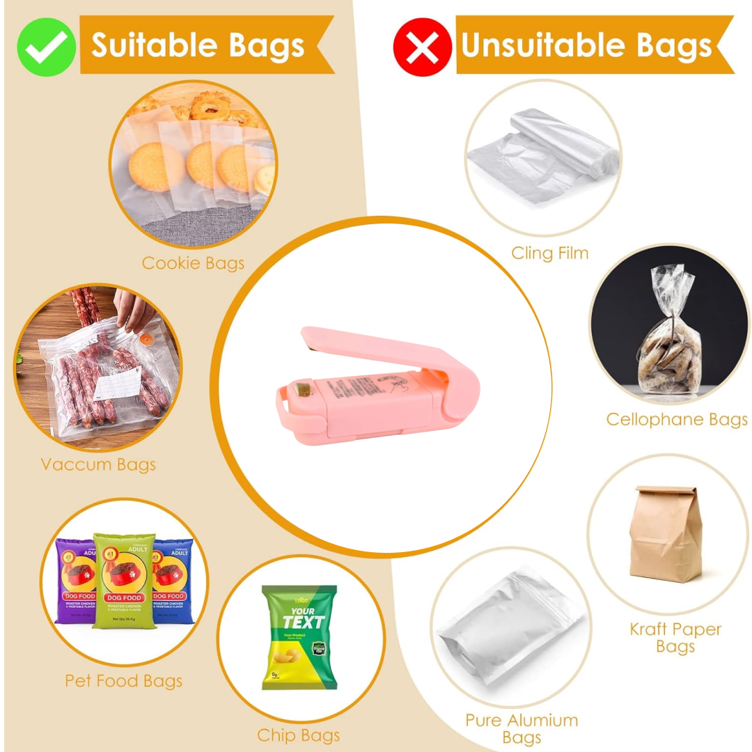 Mini Plastic Bag Sealer size and scale comparison