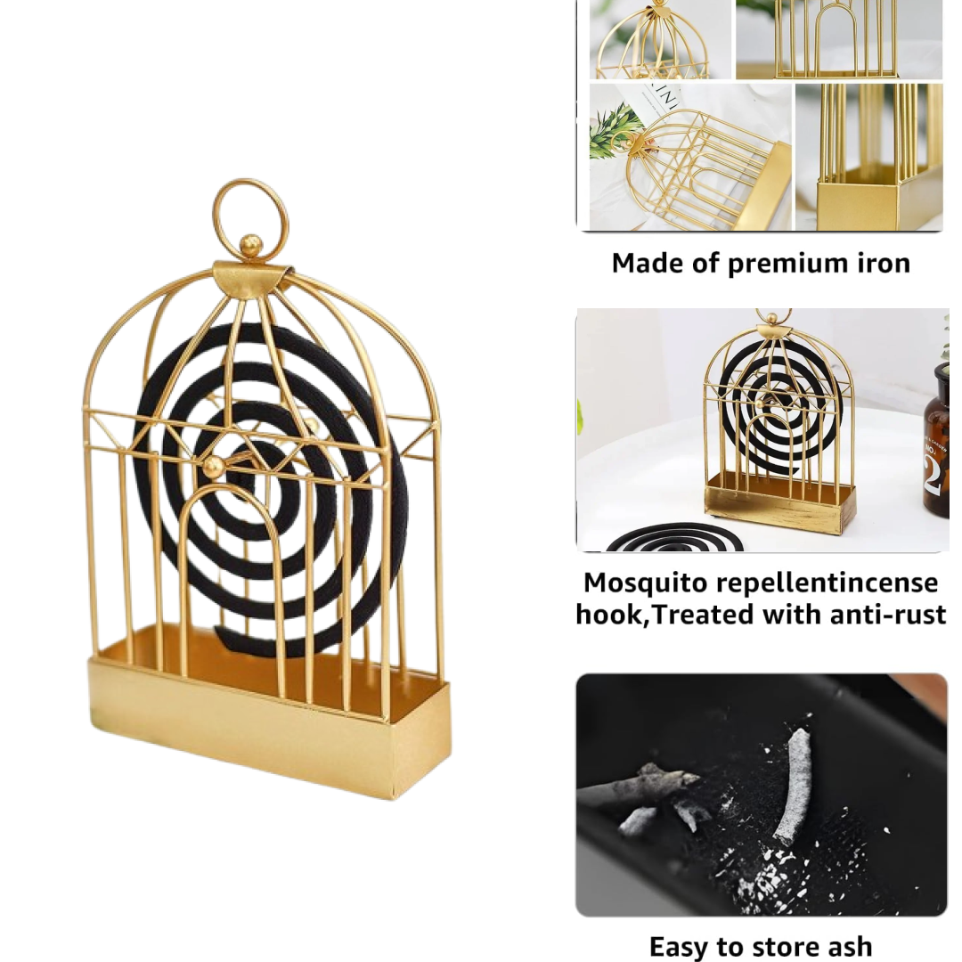 Mosquito coil securely placed on the vintage style holder
